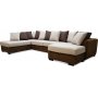 Delux U-Sofa mit offenem Ende links - Braun/Beige/Vintage