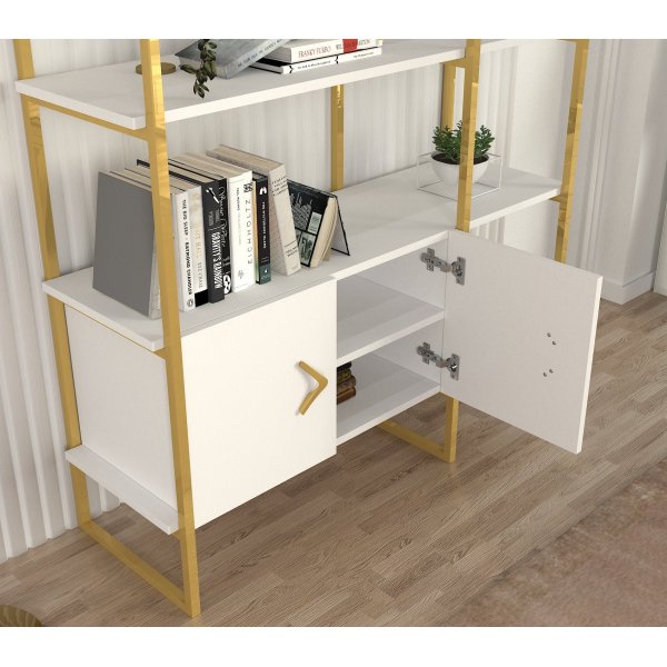 Santana B�cherregal - Wei�/Gold