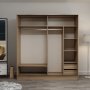 Kapusta Kleiderschrank 180x52x210 cm - Braun/Rauchglas