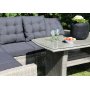 Orlando Ecksofa mit hoher Rckenlehne (verstellbar) inklusive Esstisch - Graues synthetisches Rattan