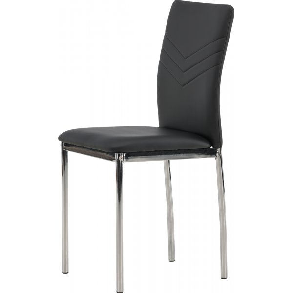 Lily Esszimmerstuhl - Schwarzes PU/Chrom