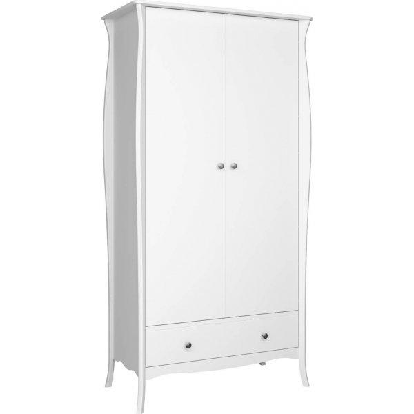 Barock-Kleiderschrank mit 2 Tren - Wei