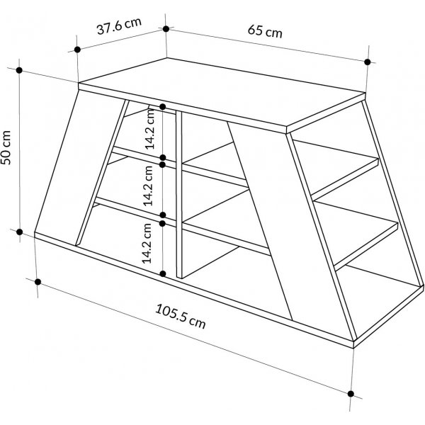 Pyramiden-Schuhregal - Braun/grauer Marmor