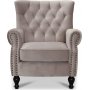Lddekpinge Sessel - Graubeige Samt