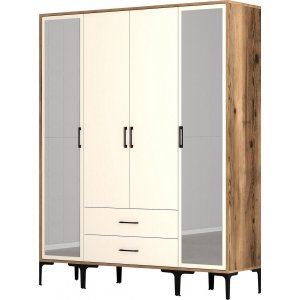 Kumsal Kleiderschrank 12 Walnuss/Creme