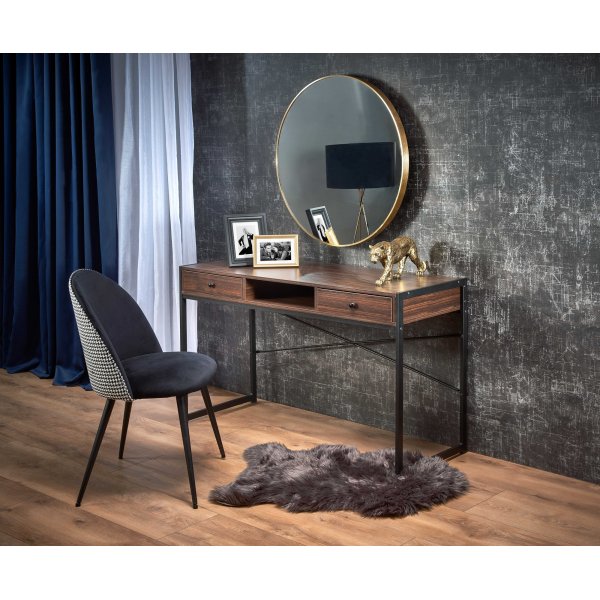 Schreibtisch mit Schubladen Nussbaum 123 cm breit