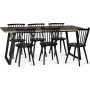 Edge 3.0 Essgruppe 190x90 cm inkl. 6 schwarzen Freischwingern Castor - Schwarz Hochdrucklaminat (HPL)