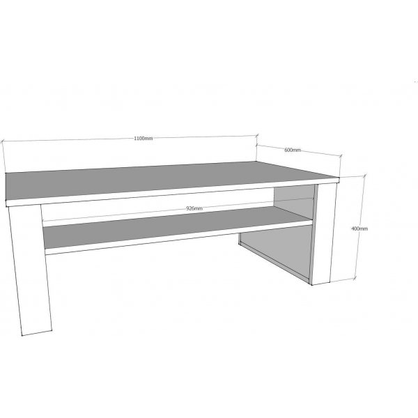 Manhattan Couchtisch 110 x 60 cm - Eiche/dunkelgrau