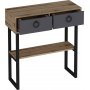 Valery Beistelltisch mit Spiegel 90 x 35,3 cm - Anthrazit/Dunkelbraun