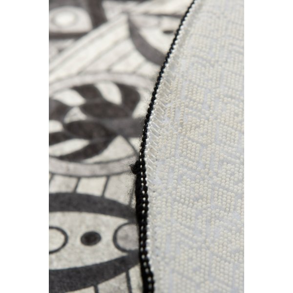 Mandala Badezimmerteppich - Schwarz/Weiß Mandala Badezimmerteppich - Schwarz/Weiß