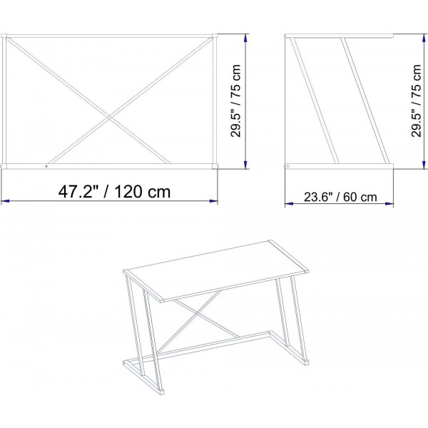 Anemon Schreibtisch 120x60 cm - Nussbaum/schwarz Anemon Schreibtisch 120x60 cm - Nussbaum/schwarz