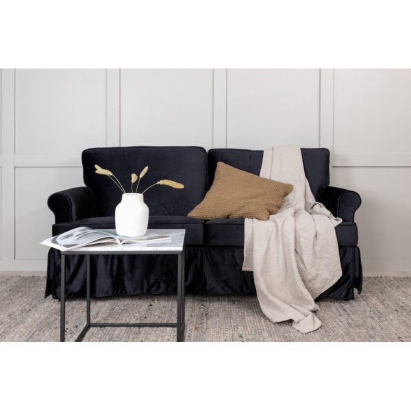 2-Sitzer-Sofa aus Stoff - Schwarz