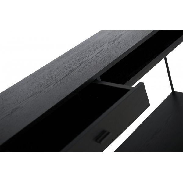 Regal-Konsolentisch 120 x 34 cm - Schwarz lackiertes Eschenfurnier