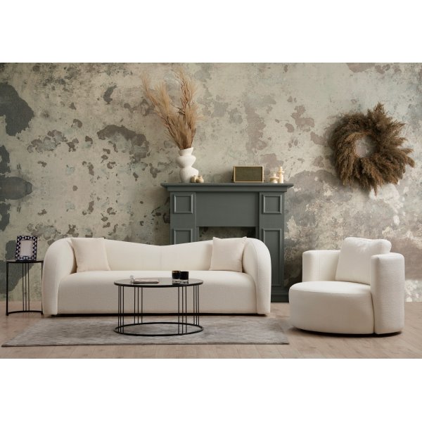 Asis 3-Sitzer-Sofa - Creme