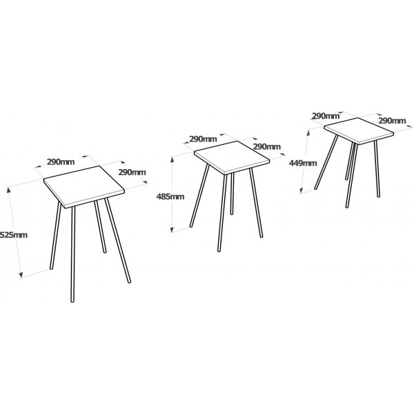 Luiz Tisch 29 x 29 cm - Grau/Schwarz Luiz Tisch 29 x 29 cm - Grau/Schwarz
