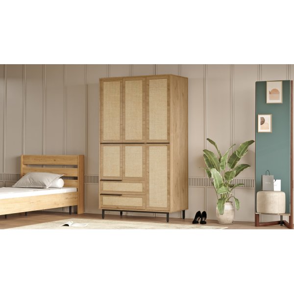 Ocean-Kleiderschrank - Walnuss/Eiche