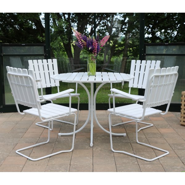 Esszimmergarnitur aus Federstahl in Weißkiefer (europäische Produktion) - Vaxholm Esszimmergarnitur aus Federstahl in Weißkiefer (europäische Produktion) - Vaxholm