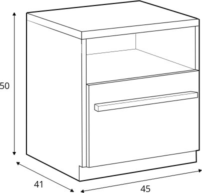 Plano Nachttisch - Nash Eiche/grau