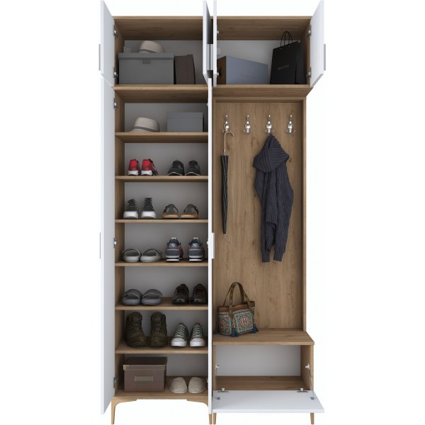 Esa Flurmbel 120 x 37,5 x 240 cm - Walnuss/Wei