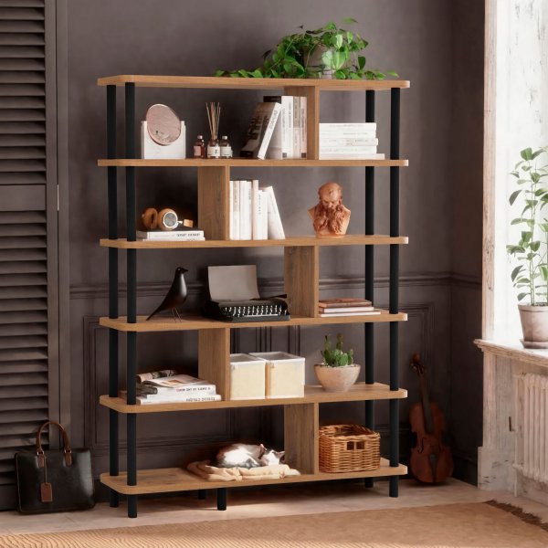 B�cherregal Meta - Schwarz/Kiefer