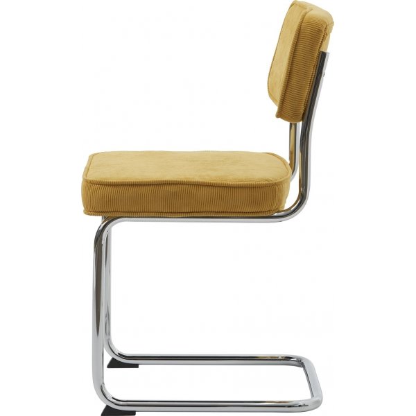 Aero-Stuhl aus gelbem Cord