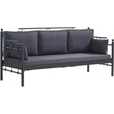 Hampus 3-Sitzer Outdoor-Sofa - Schwarz/Anthrazit + Mbelpflegeset fr Textilien