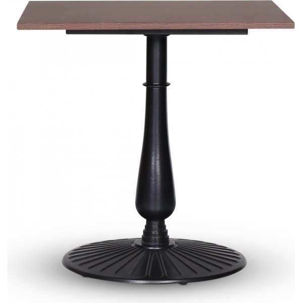 Mystery Table 75x75 cm - Blattschwarzer Sockel/dunkle Holzimitation