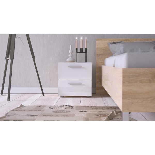Pepe Nachttisch - Eiche/weiß Pepe Nachttisch - Eiche/weiß