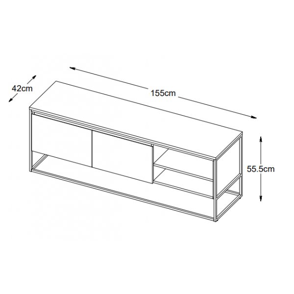 Dito TV-Bank aus geölter Eiche, 155 cm Dito TV-Bank aus geölter Eiche, 155 cm