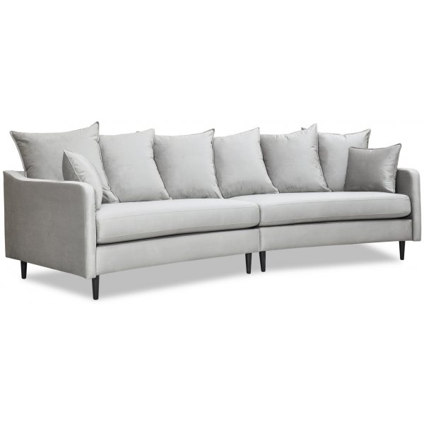 Gotland 4-Sitzer geschwungenes Sofa 301 cm - Hellgrauer Samt Gotland 4-Sitzer geschwungenes Sofa 301 cm - Hellgrauer Samt