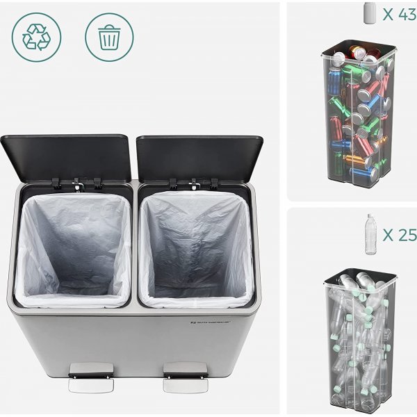 Daloa Mülleimer 60 l - Silber Daloa Mülleimer 60 l - Silber