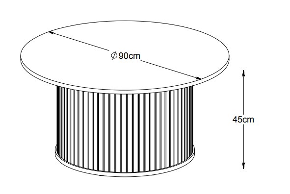 Mood runder Couchtisch aus gerucherter Eiche 90 cm