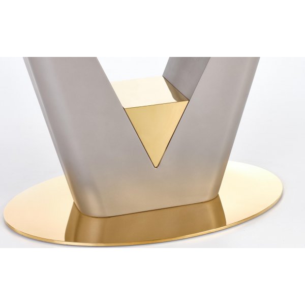 Valentino Esstisch 160-220 x 90 cm - Grauer Marmor/Hellgrau/Gold Valentino Esstisch 160-220 x 90 cm - Grauer Marmor/Hellgrau/Gold