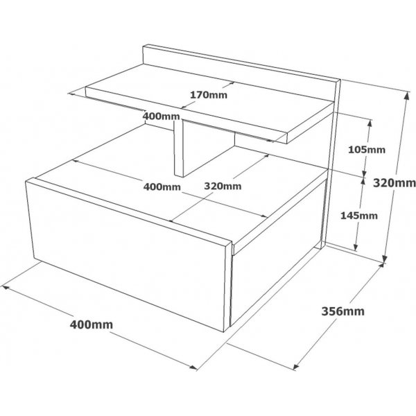 Luvio Nachttisch 28 - Eiche Luvio Nachttisch 28 - Eiche