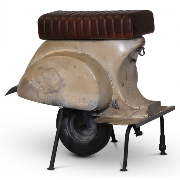 Scooter Barhocker - Vintage Beige / Braun