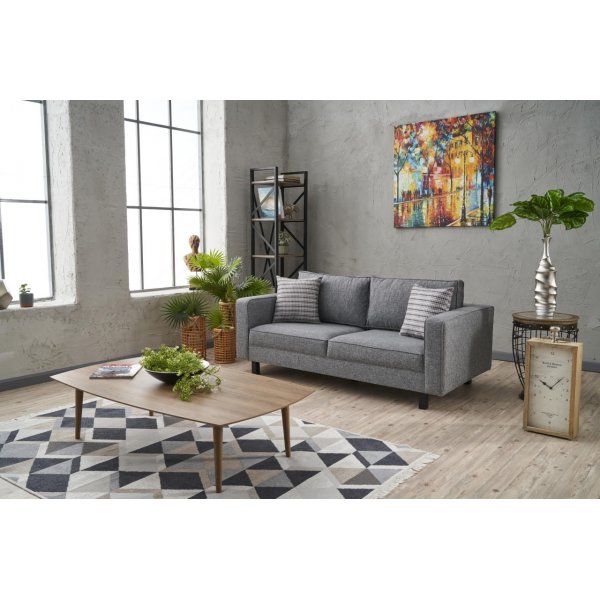 Kale 2-Sitzer-Sofa - Graues Leinen