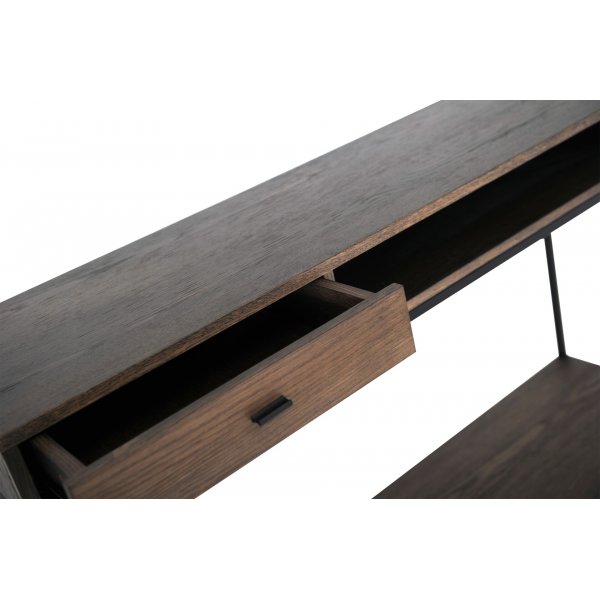 Regal-Konsolentisch 120 x 34 cm - Braun lackiertes Eichenfurnier