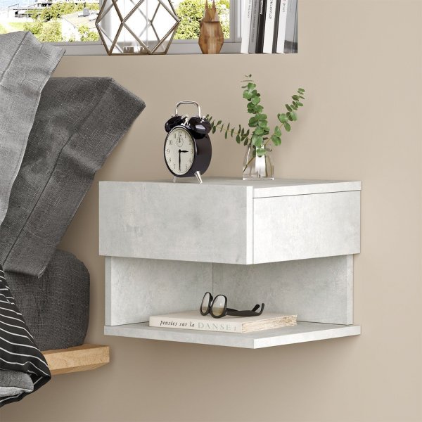 Luvio Wand-Nachttisch in Zementimitation