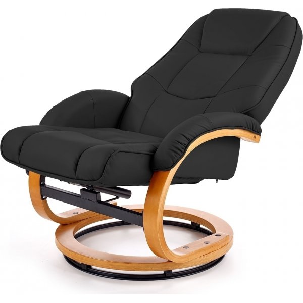 Lanzer Massagesessel mit Fuschemel - Schwarz (PU) + Textilreinigung fr Mbel