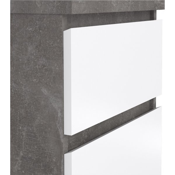 Naia Nachttisch 2 - Beton/wei