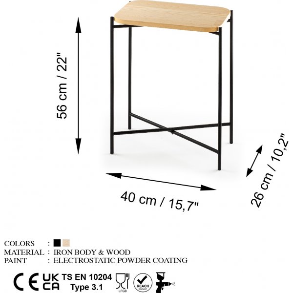 Vela 3 Beistelltische - Schwarz/Beige Vela 3 Beistelltische - Schwarz/Beige