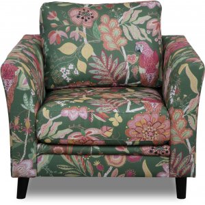 Eker-Sessel aus Blumenstoff - Eden Parrot Green