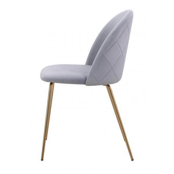 Plaza Samtstuhl - Grau/Messing