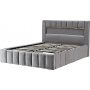 Louis Doppelbett mit LED-Beleuchtung 180 x 200 cm - Grauer Samt