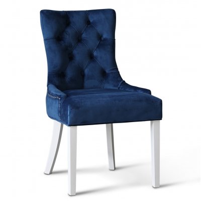 Tuva Decotique Stuhl (hinterer Griff) - Blauer Samt + Mbelfe