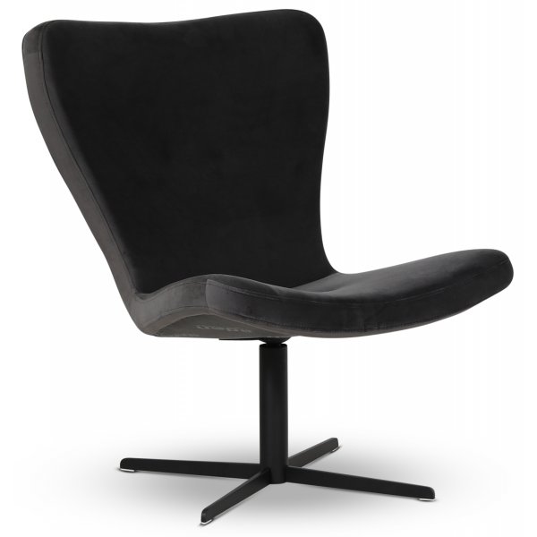 Milano Designer-Sessel - Dunkelgrau (Samt) / Schwarz + Fleckentferner fr Mbel