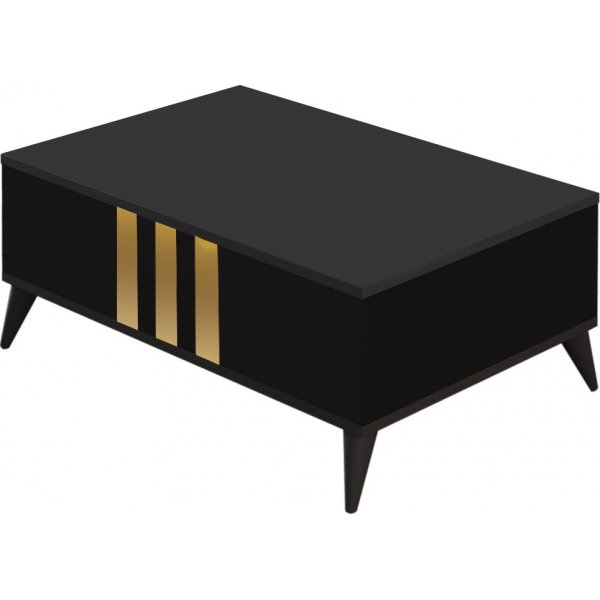 Zlato Couchtisch 90 x 60 cm - Anthrazit/Schwarz/Gold