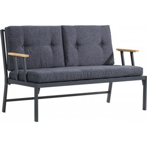 Lotus 2-Sitzer Outdoor-Sofa - Schwarz/Anthrazit + Möbelpflegeset für Textilien Lotus 2-Sitzer Outdoor-Sofa - Schwarz/Anthrazit + Möbelpflegeset für Textilien
