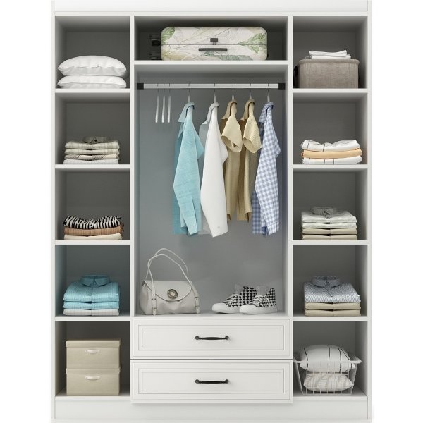 Henna-Kleiderschrank 140 x 50 x 182 cm - Weiß Henna-Kleiderschrank 140 x 50 x 182 cm - Weiß