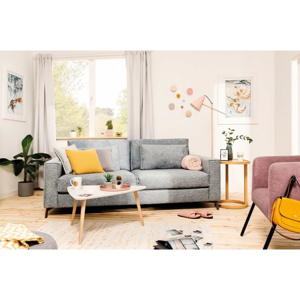 Triango Couchtisch 110 x 85 cm - Wei/Sonoma-Eiche